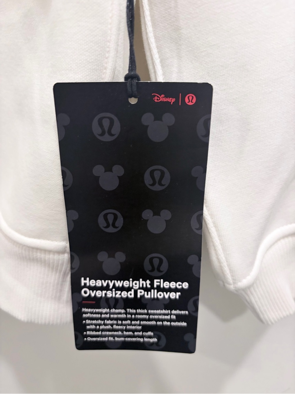 Disney × Lululemon Mickey Mouse Oversized Pullover Sweatshirt - White / Size XS - Picture 6 of 7